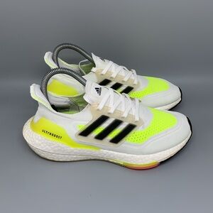 Adidas UltraBoost 21 White Solar Yellow FY0377‎ Men’s Sz US 4 / Women's Sz 5